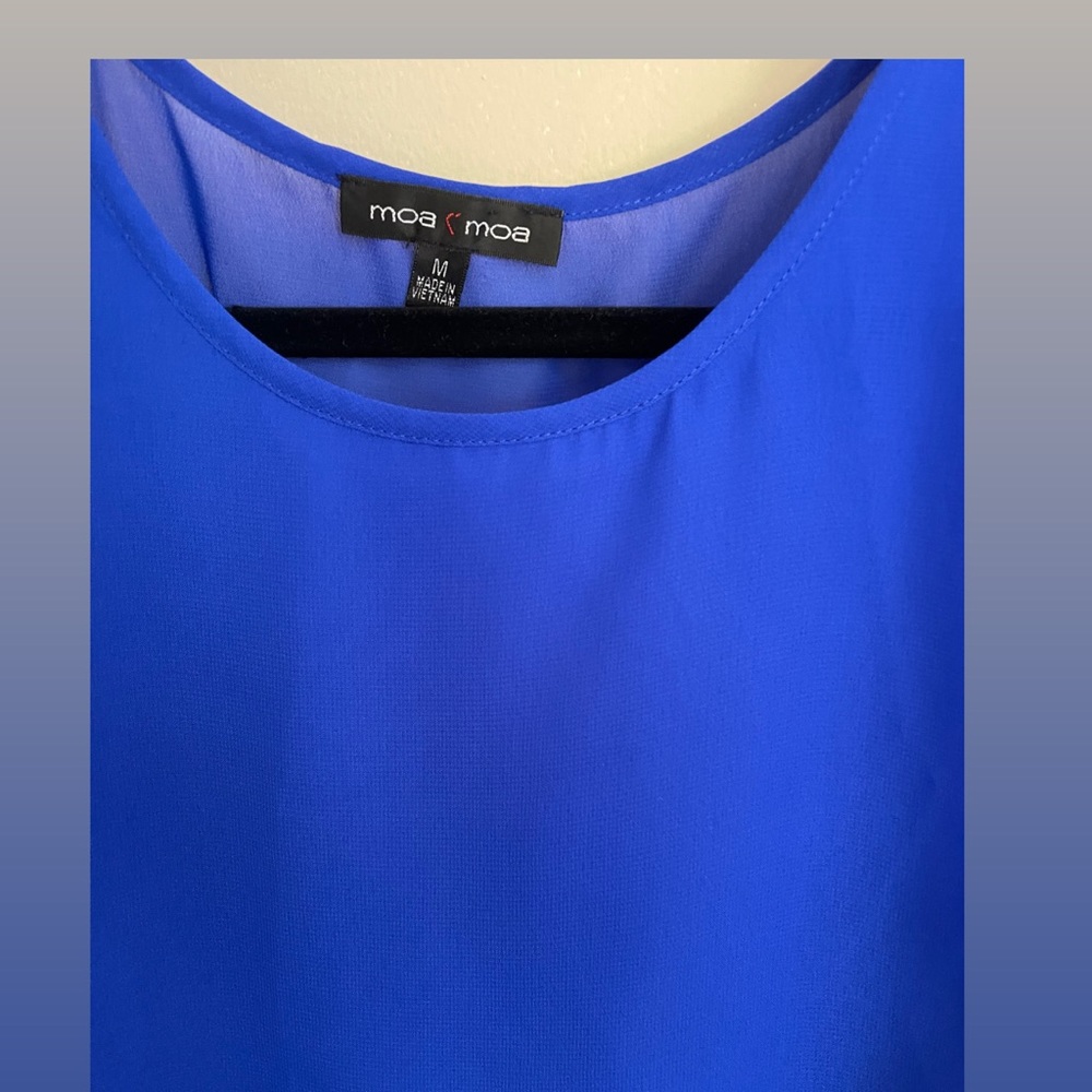 Blue High-Low Blouse - Picture 3 of 3